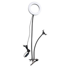 USB 5V Selfie Ring Light Cellphone Shooting Bracket Clamp LED 6" Ring Desk Lamp