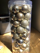 shatterproof christmas ornaments 48 Pcs. Gold Glittery, Gold Matte And Sparkly