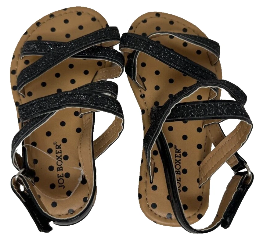 Sandalias Joe Boxer para niñas pequeñas Sonora de moda con tiras negras talla: 8 202D Foto 3 de 4