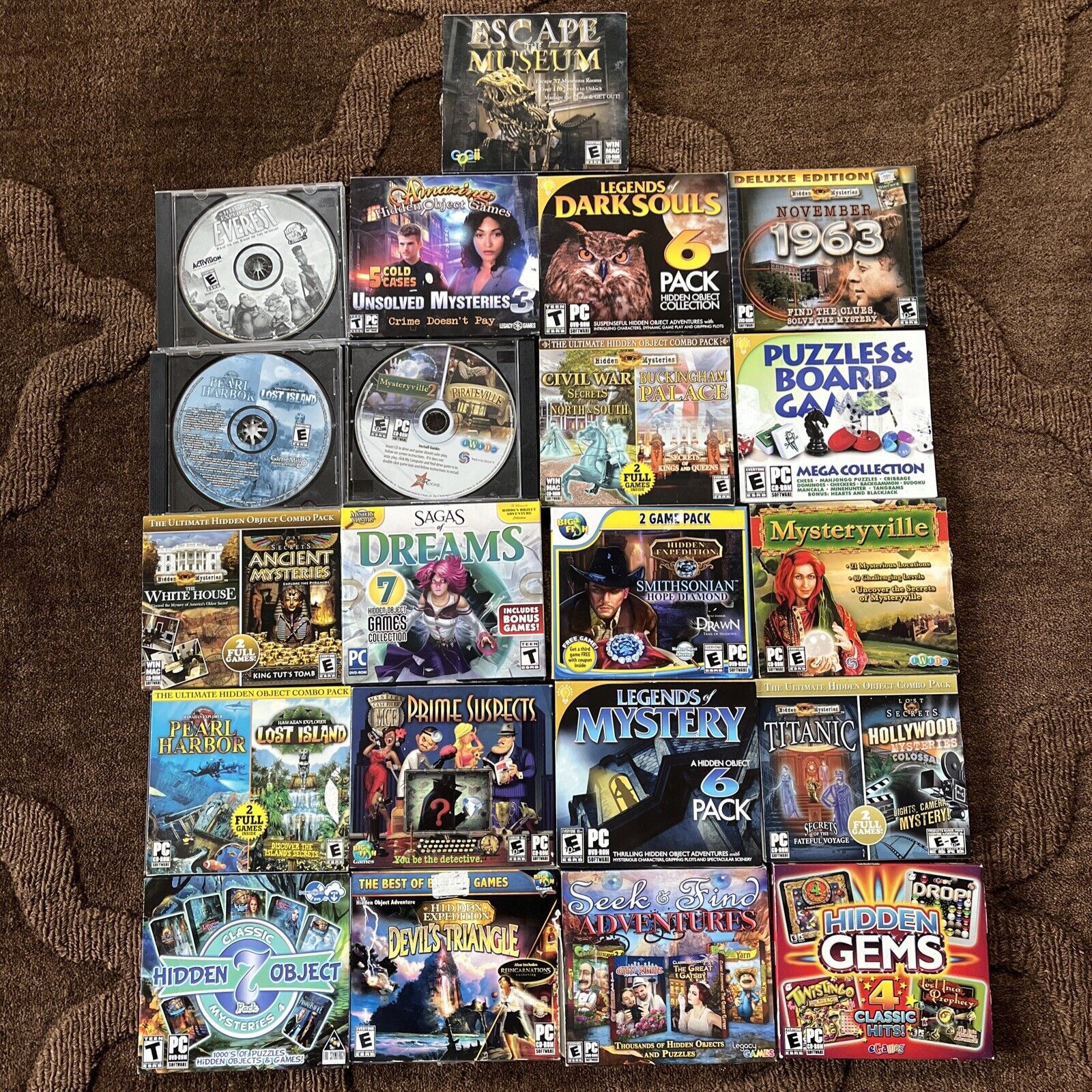 Huge PC Lot Of 21 CD-ROM Games EXCELLENT 2006-2018