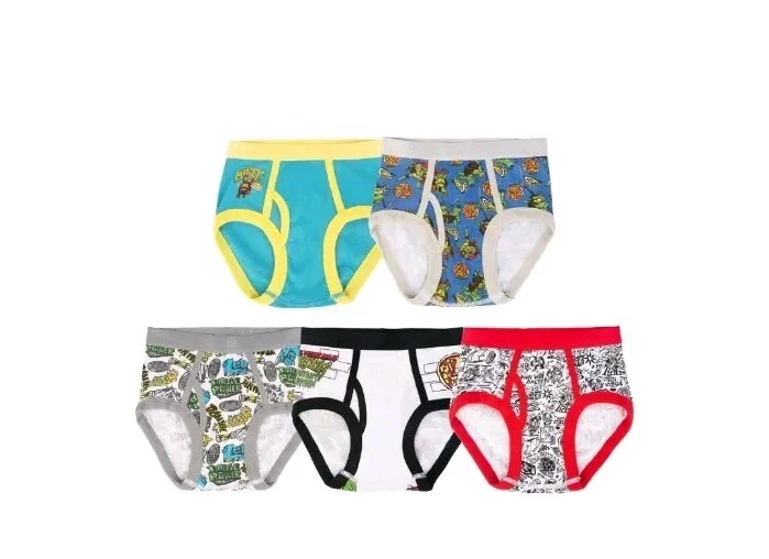 Paquete de 5 calzoncillos ropa interior de personajes Tortugas Ninja mutantes adolescentes para niños talla 6 Foto 2 de 4