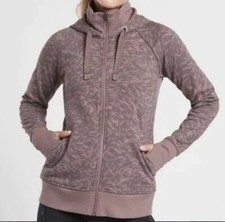 Athleta Triumph Printed Full Zip Thumb Hole Hoodie Size Medium