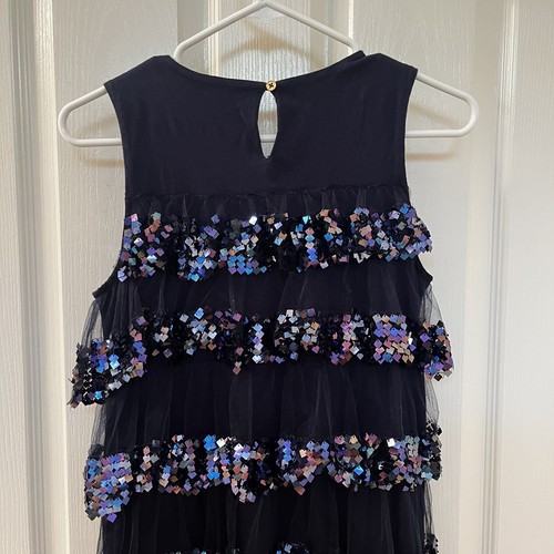 Crewcuts J Crew Blue Tiered Tulle Sequin Party Dress Girls Size 14 - Picture 10 of 12