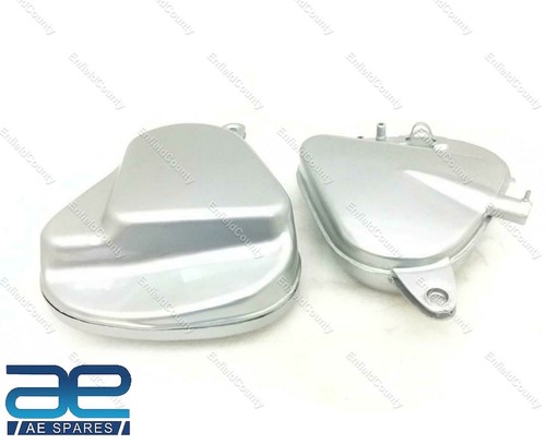 Pour BSA A7 A10 Moto Argenté Outils & Réservoir Huile Paire S2u - Photo 5/5