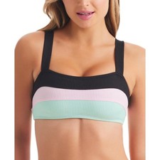 Jessica Simpson Bandeau Bikini Swim Top Black Polyester, Size M