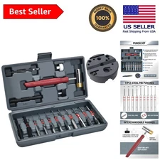 Heavy-Duty Steel Pin Punch Set with Interchangeable Hammer for Repairs