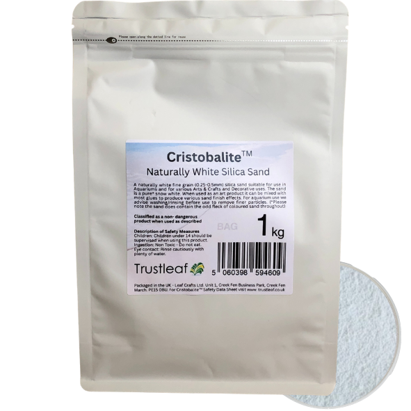 1kg Bag of Decorative White Silica Sand for Art and Crafts