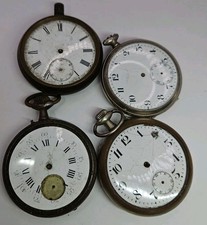 4 Antique Pocket Watch Bad Condition Missing Case Parts FOR REPAIR/PARTS