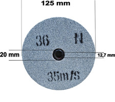 Schleifscheibe für Doppelschleifer 125x16x20 K36 Schleifbock Schleifmaschine
