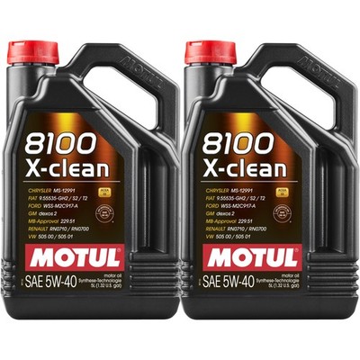 10L MOTUL Motoröl 8100 X-CLEAN 5W40 für VW 505 00 505 01 MB 229.51 RN0710 RN0700
