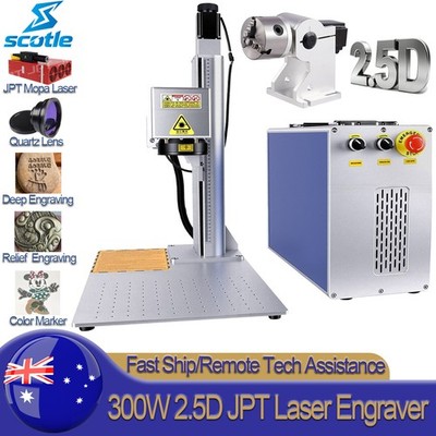 2.5D 300W JPT Mopa Fiber Laser Marking Machine Metal Steel Deep Relief Engraver