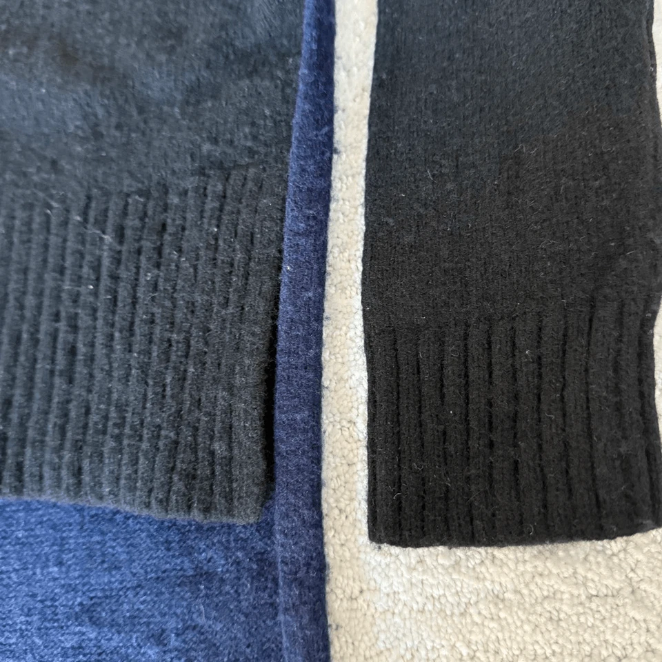 BCBGMAXAZRIA шерстяная смесь цвет блок асимметричный кромки ворота свитер темно-синий - Изображение 4 из 4