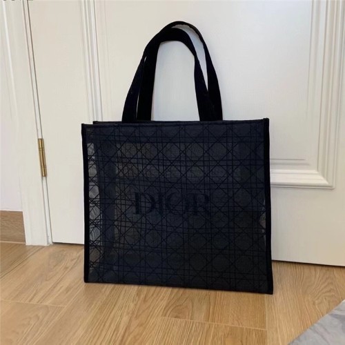 Spitzen-Netz-Tragetasche Elegante schwarze Geschenktüte mit Korbgeflecht-Design~ - Bild 3 von 11