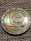 1994 Artichoke Joes Casino $5 Dog 1oz Silver Round Rainbow toned