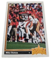 1991 Upper Deck Mike Dumas #3 Indiana Hoosier Rookie College Football Card (C0