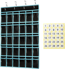 Classroom Pocket Chart Organizer,Cell Phones Calculator Holder for Classroom Sto