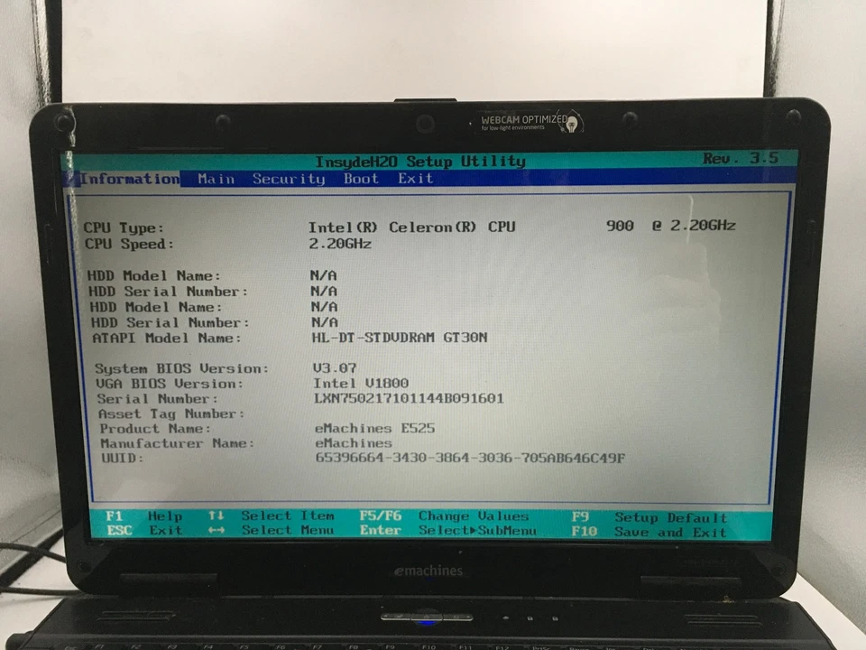 EMACHINES E525 KAWF0 - BOOTS TO BIOS - LOT OF 2 - INTEL CELERON -2GB RAM-READ-BB - Image 3 of 4