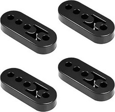 4 Pcs Rubber Exhaust Hanger 4 Holes Adjusable Muffler H Color Black 4 Holes