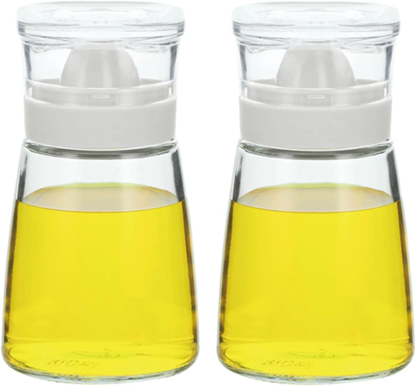 2 Pcs Glass Olive Oil and Vinegar Dispenser Bottles Set for Kitchen Cooking with