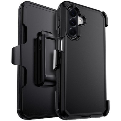 Black Shockproof For Samsung Galaxy A26 5G Case Cover Hybrid / Belt Holster Clip
