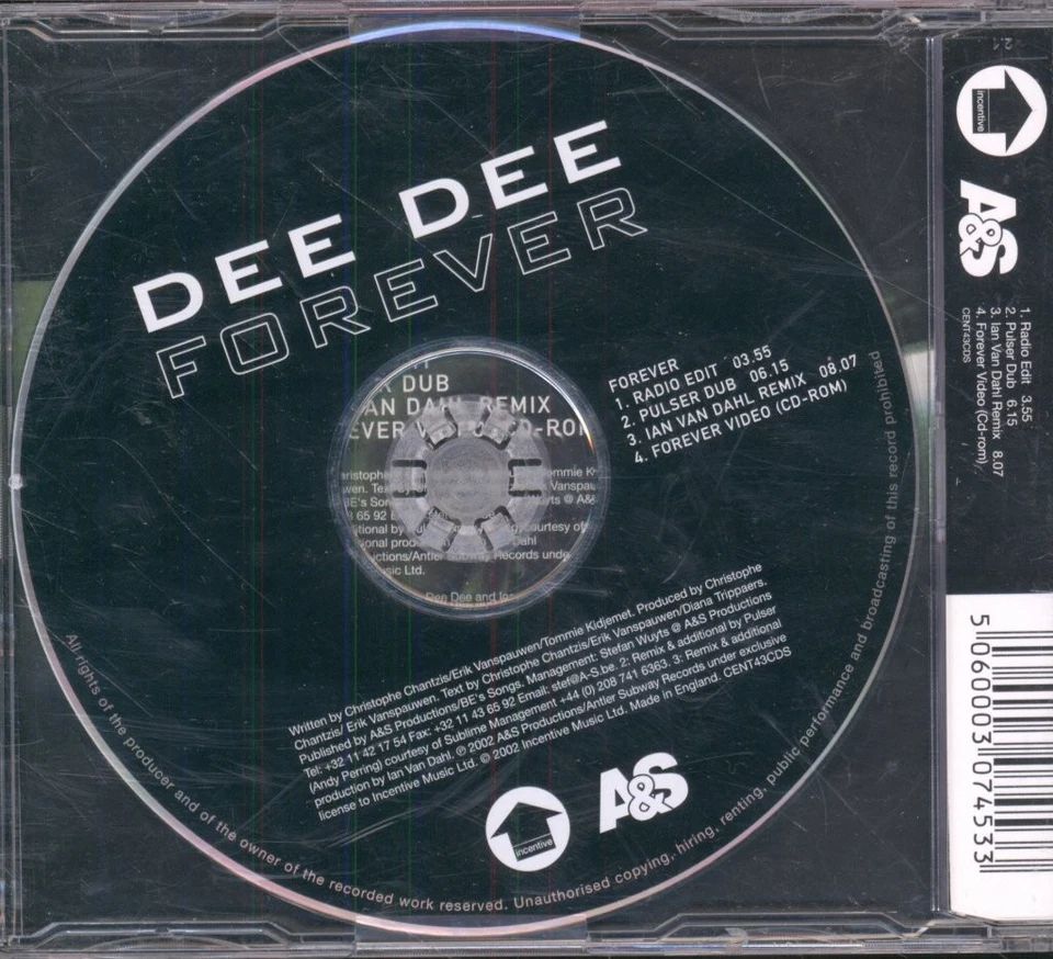 Dee Dee Forever CD UK A&s 2002 enhanced CD with video content CENT43CDS - Bild 2 von 2