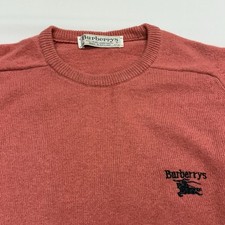 Burberry Sweater Men  s Small/Medium Vintage Lambswool Burberrys Pink EUC     