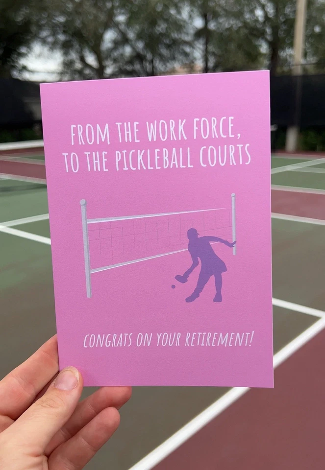 Pickleball Retirement Card Pack – 6 Cards (3 Women + 3 Men) – Greeting Cards - Image 4 of 4