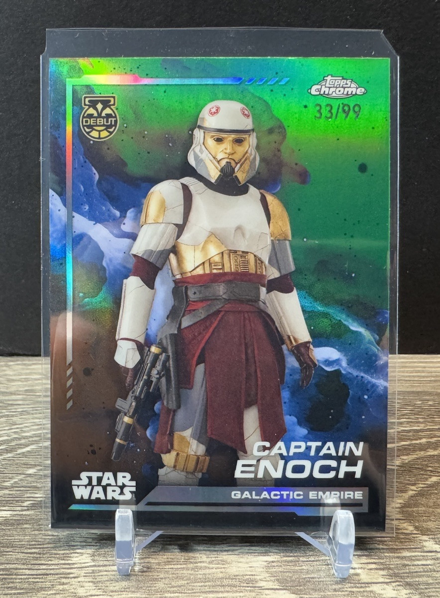 2024 Topps Chrome Star Wars Captain Enoch (#99) Debut Rookie GREEN REFRACTOR /99