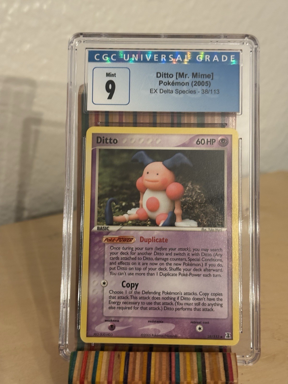 Ditto (Mr. Mime) 38/113 EX Delta Species Pokemon CGC 9 NM/Mint+ (Blue Label)