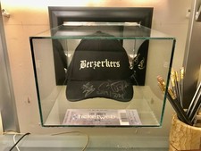 Baseball Hat Display Case USA Black Wood  Thick Glass Wall Mount MLB Cap Holder