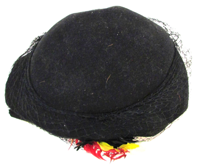 Vtg Womens Feather Hat Bowler Fedora Glenover Henry Pollack Black Felted Wool il_fullxfull.5095162044_7mcx.jpg main image 4