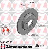 2X Zimmermann Bremsscheibe 200.2535.20 FüR Nissan Renault