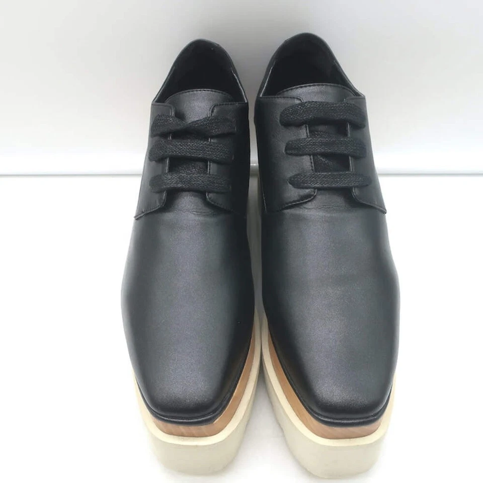 Sapato Stella McCartney Elyse plataforma com cadarço preto couro sintético tamanho 37 - Imagem 4 de 4