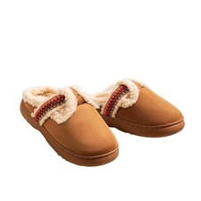 Women's Cozy Suede Scuff Slippers Plush Faux Fur Lined Slip-On Mules