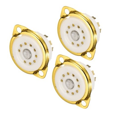 3Pack 9pin PCB Tube Socket Ceramics Vacuum Tube Protect Socket White GZC9-F-3-G