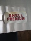 Vintage Original Antique Shell Gas Pump Ad Glass Panel Advertising 11.75x6.75”