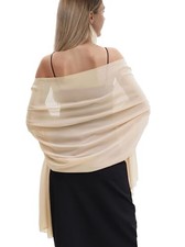 Chiffon Shawls and Wraps for Evening Dresses Women One Size Champagne chiffon