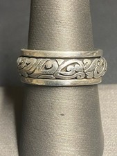 UNISEX 925 STERLING SILVER SPINNER BAND RING SIZE 8