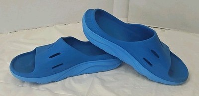 HOKA Ora Recovery Slide 3 Blue Coastal Sky All Aboard Men's Size 12 Excellent