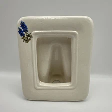 Vintage Hand Painted Lupine Ceramic Mini Picture Frame 1.5” x 2” 1983 Scioto