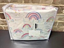 Pottery Barn Kids Rainbow Cloud Organic Sheet Set Star QUEEN SIZE 4 Pc NEW