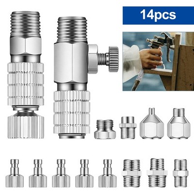 14x Airbrush Quick Disconnect Adapter Set 1/8''1/4'' for Hose Compressor Spray Gun