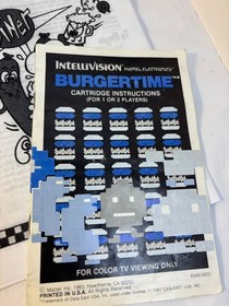 BURGERTIME & DINER Game Cartridges Intellivision Tested w/ One Original Manual