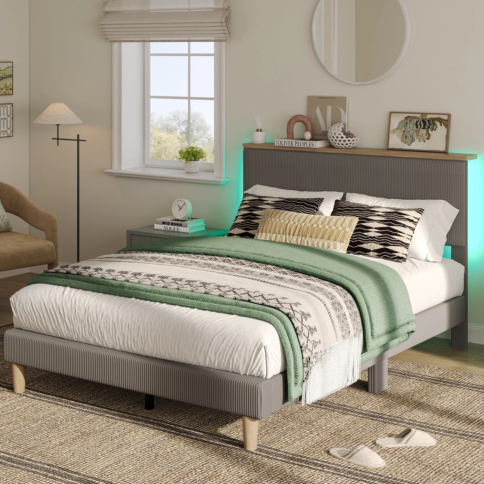 Bestier USWMB01-B701253C-GREY Queen Platform Bed with Adjustable Storage 19690₽