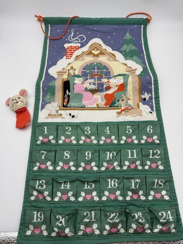 Vintage Avon Countdown to Christmas Hanging Advent Calendar with Original Mouse