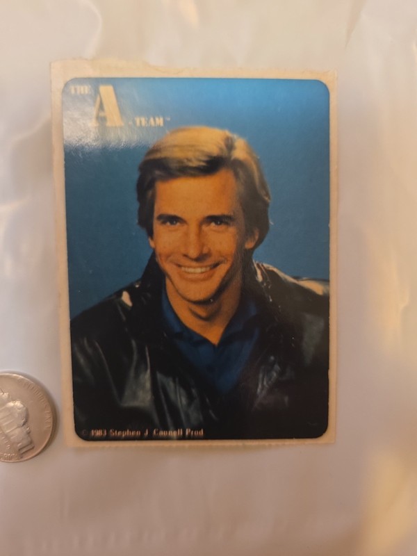 A-Team 1983 Sticker "Face" Dirk Benedict, Never Used