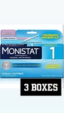 (3x) Monistat 1 Day Yeast Infection Treatment for Women, 1 Prefilled Tioconazole