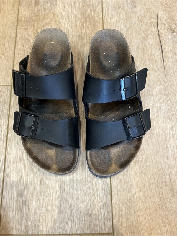 Womens Papillio Birkenstock Arizona Flex Vegan Leather Platform Slides Size 37