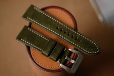 Handmade green PAM Officine Panerai strap size 24 or any size 27 26 24 22 