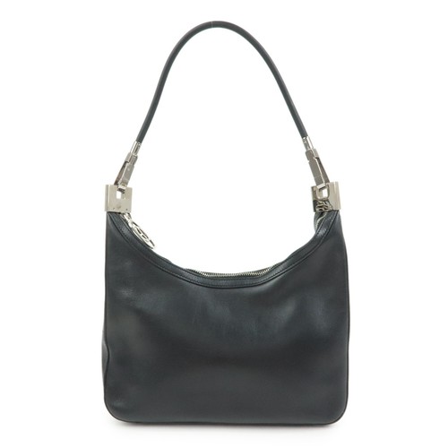 GUCCI Leather Shoulder Bag Hand Bag Black 001・3812・002122 Authentic Used F/S